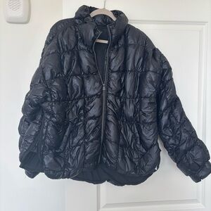 NWOT Free People Scrunchy Glossy Pippa Packable Puffer Jacket - Black